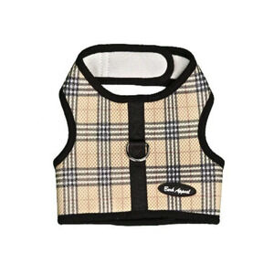 Bark Appeal Wrap N Go Tan Plaid Dog Hook And Loop Harness Size XS - Tagged